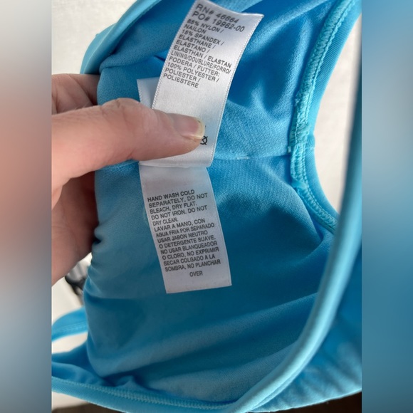 VYB BLUE SOLID CAP SLEEVE SWIM BRALETTE Size Medium NWT - Picture 7 of 13